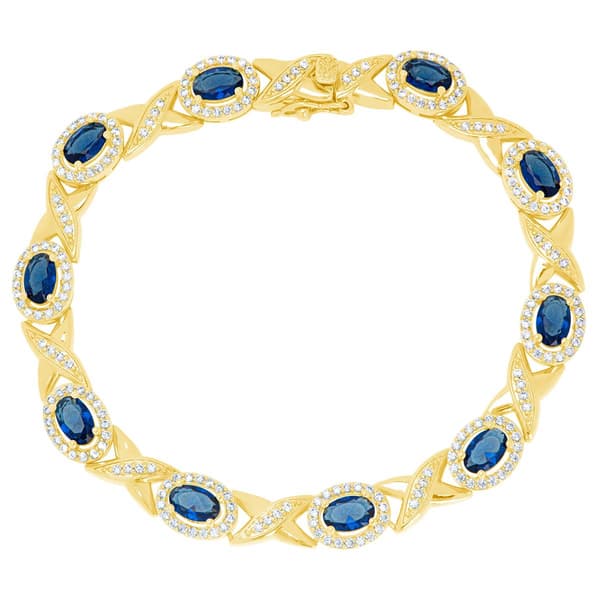 Gemstone by Gianni Argento Gold Plated XO Oval Laydown Bracelet - image 