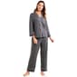 Womens Jones New York Long Sleeve Solid Notch Collar Pajama Set - image 1