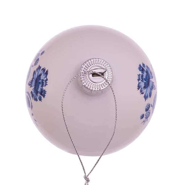 Kurt S. Adler 80MM Delft Blue Glass Ball Ornaments - Set of 6