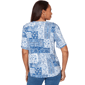 Womens Ruby Rd. French Riviera Elbow Sleeve Patchwork Henley Tee - image 8