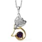 Nova Star® Amethyst & Lab Grown Diamond Accent Cat Pendant - image 2