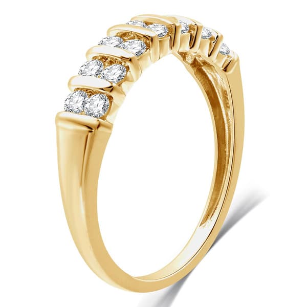 Nova Star® 14kt. Gold Plated Lab Grown Diamond Multi Row Band