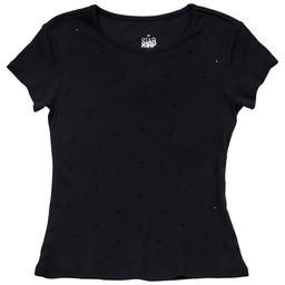 Girls (7-16) Star Ride® Short Sleeve Rhinestone Tee - Black