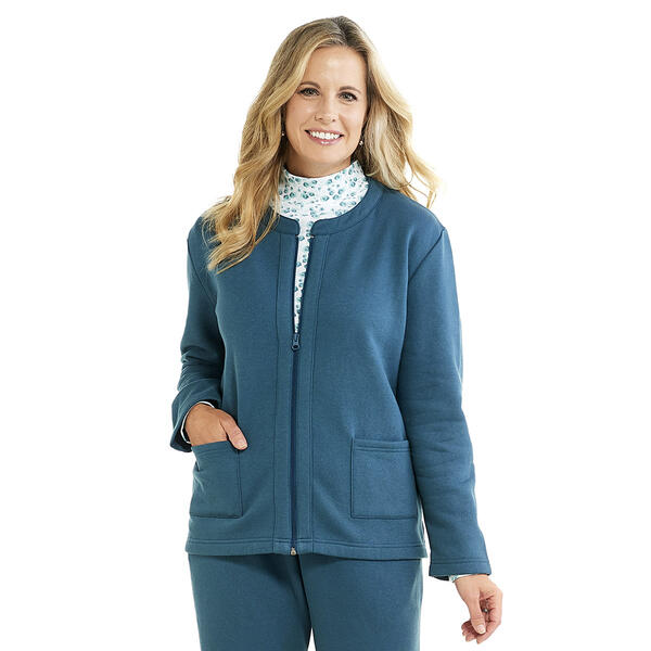 Plus Size Hasting & Smith Long Sleeve Fleece Zip Cardigan - image 