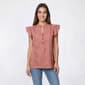 Womens Como Black Flutter Sleeve Ruffle Neck Eyelet Blouse - image 1