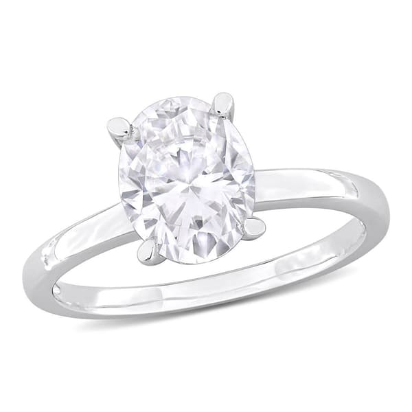 Sterling Silver 2ctw. White Moissanite Engagement Ring - image 