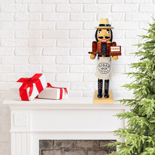 Santa''s Workshop 14in. Cigar Aficionado Nutcracker