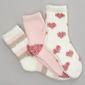 Womens Cuddl Duds 3pk Heart Crew Socks - image 1