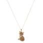 Yellow Gold Plated Multi Color Crystal Fox Pendant - image 1