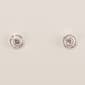 Design Collection Silver-Tone CZ Clear Halo Stud Earrings - image 1