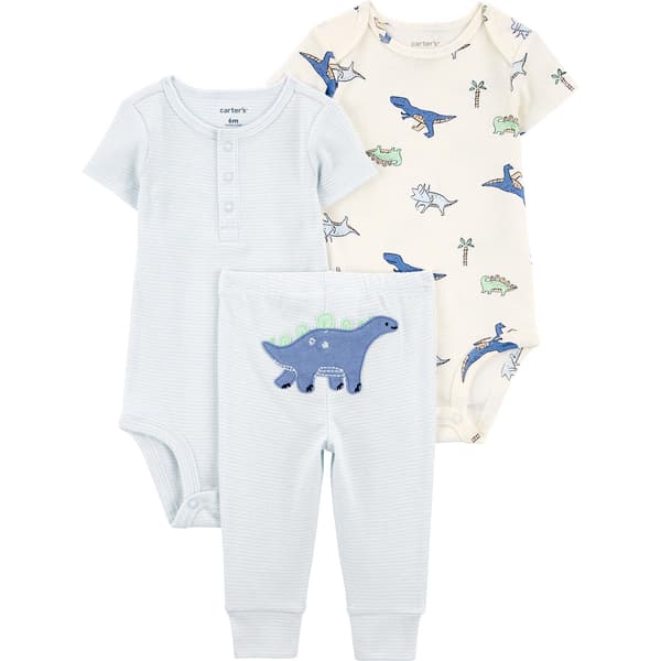Baby Boy &#40;NB-24M&#41; Carters&#40;R&#41; 3pc. Dino Stripe Little Character Set - image 
