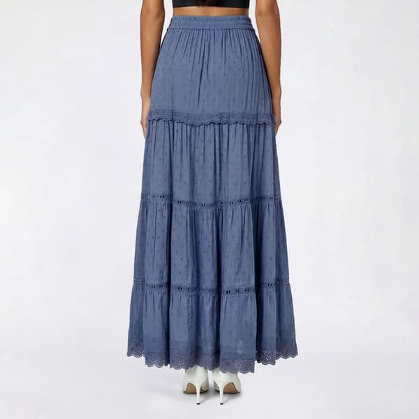 Juniors Angie High Slit Tier Eyelet Maxi Skirt