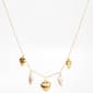 Ashley Gold Plated Bar Link Necklace w/ Painted Heart Charm - image 1