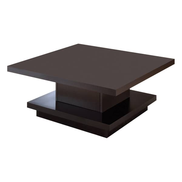 Coaster Pedestal Square Coffee Table - Cappuccino