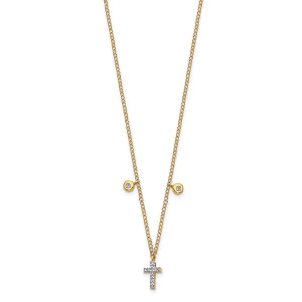Diamond Classics(tm) 14kt. Gold Diamond Cross Necklace - image 