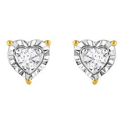 Nova Star™ Yellow Gold Lab Grown Diamond Heart Stud Earings