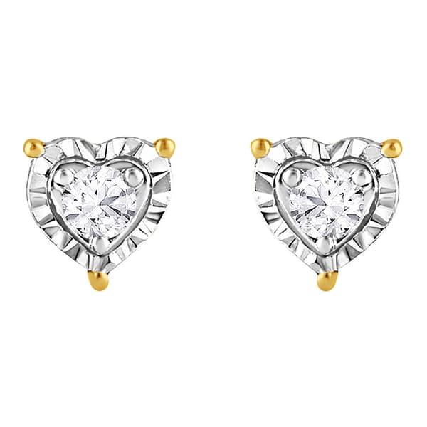 Nova Star™ Yellow Gold Lab Grown Diamond Heart Stud Earings