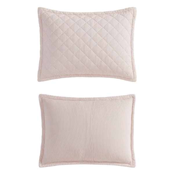 Laura Ashley Tessas Ticking Stripe Reversible Qulit Set