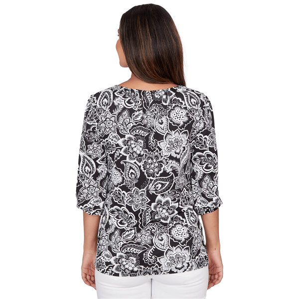 Womens Ruby Rd. California Dreaming 3/4 Sleeve Floral Blouse