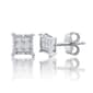 Diamond Classics(tm) Sterling Silver 1/4ctw. Quad Earrings - image 1