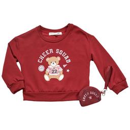 Girls (7-12) BTween(R) Cheer Squad Teddy Bear Fleece Lined Crew