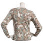 Juniors Pink Rose Long Sleeve Rib Lace Up Tie Top -Camo - image 3