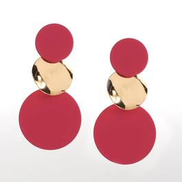 Ashley Cooper&#40;tm&#41; Gold Plated Fuchsia Disk Earrings