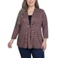 Plus Size NY Collection 3 Quarter Sleeve Puff Print Ity 2Fer W/C - image 1