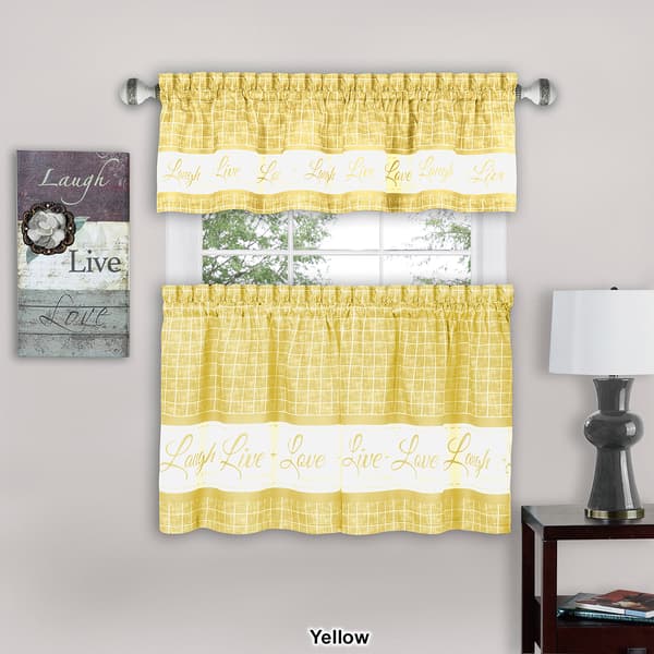 Achim Live Love Laugh Kitchen Curtain Set