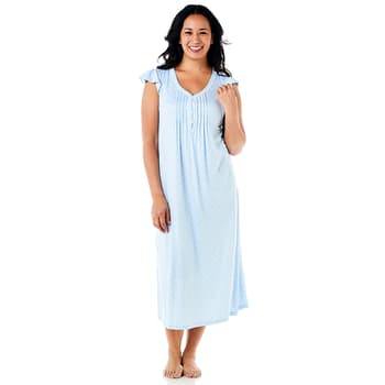 Womens René Rofé Geometric Flutter Sleeve Sueded Nightgown - Boscov's