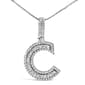 Haus of Brilliance Silver 7/8ctw. Lab Grown Diamond C Pendant - image 1