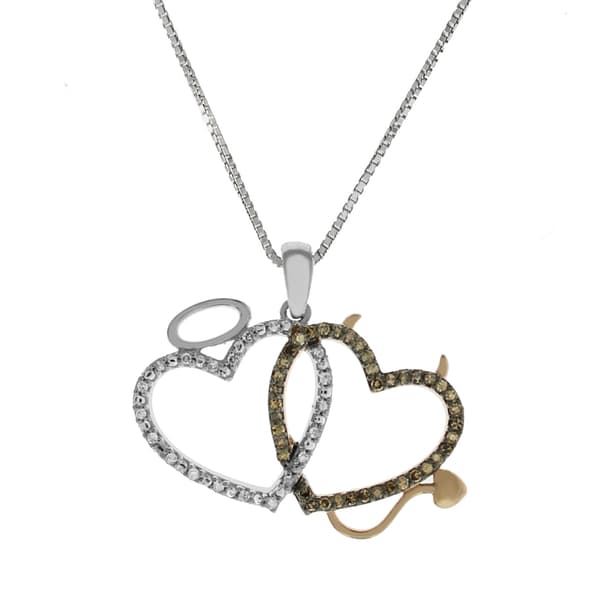 Diamond Classics(tm) 1/6ctw. Diamond Sterling Silver Angel Necklace - image 