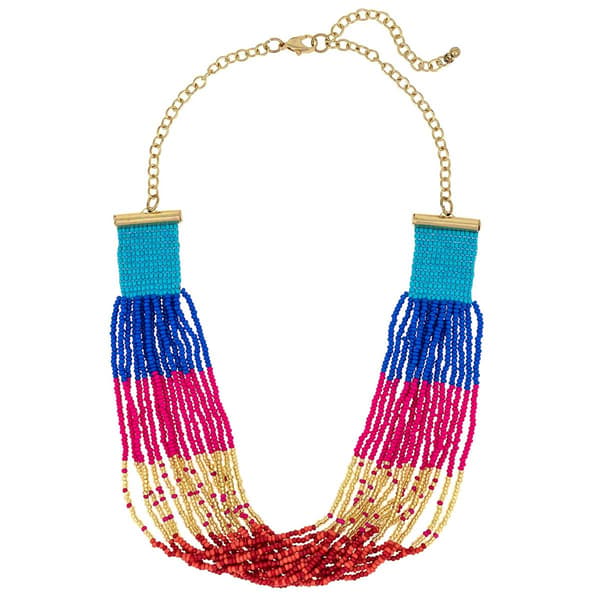 Ashley Cooper(tm) Multi Row Multi Color Block Frontal Necklace - image 