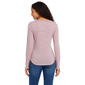 Juniors Pink Rose Lace Scoop Neck Snap Button Top -Pink - image 3
