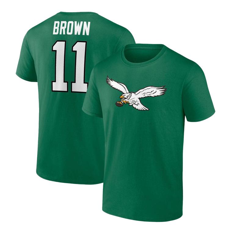 Mens Fanatics Eagles Brown (11) Classic Throwback Solid Tee