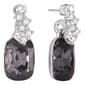 Athra Silver Plated Smokey Grey Crystal Drop Stud Earrings - image 1