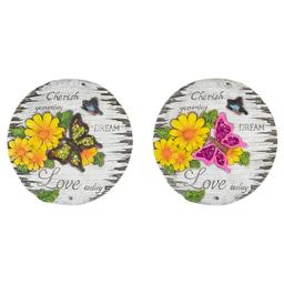 Northlight Seasonal Love Today Floral Garden Stones - Set of 2