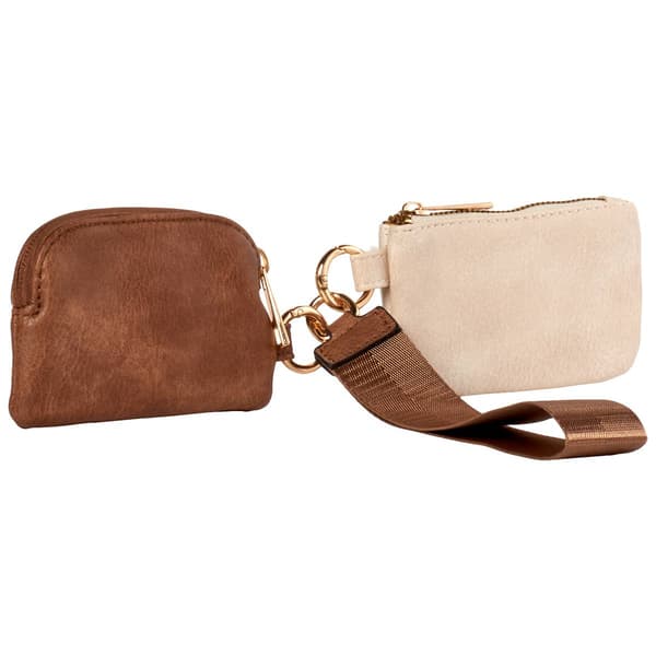 Womens DS Fashion 2 Piece Cardcase With Wristlet - Bone/Cognac