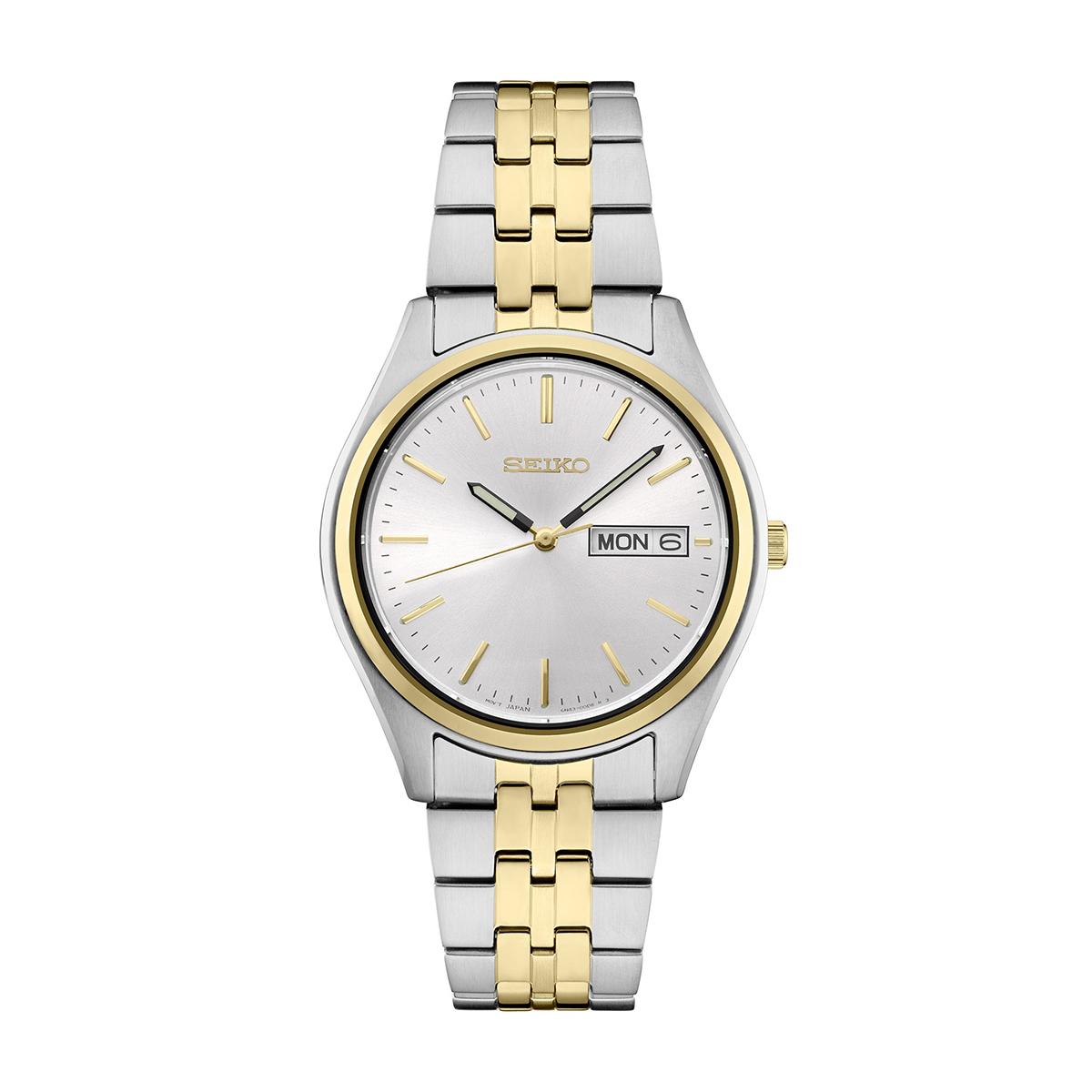 Mens Seiko Essentials Chronograph Two-Tone Watch - SUR430