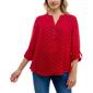 Petite Zac & Rachel Roll Tab Foil Printed Crepe Top - image 1