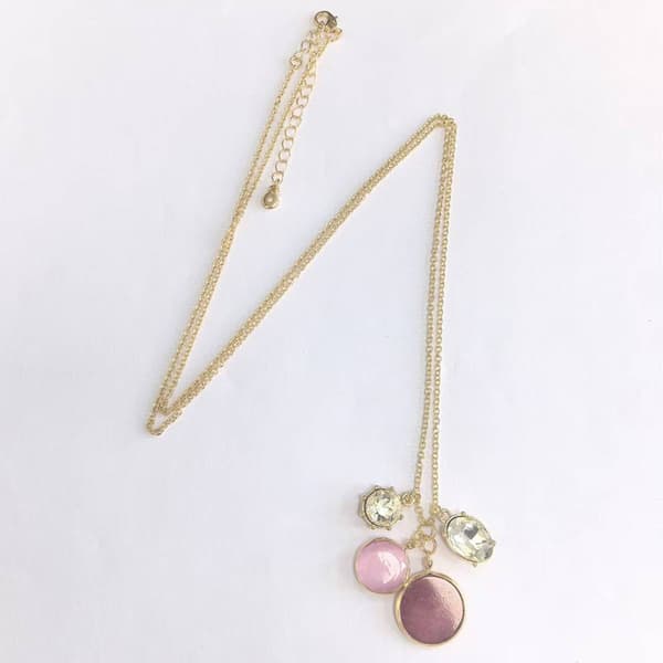 Ashley Cooper™ Cluster Pendant Necklace with Druzy Stone/Cat Eye