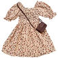Girls (7-16) BTween(R) Puff Sleeve Smocked Floral Dress w/ Bag - image 1