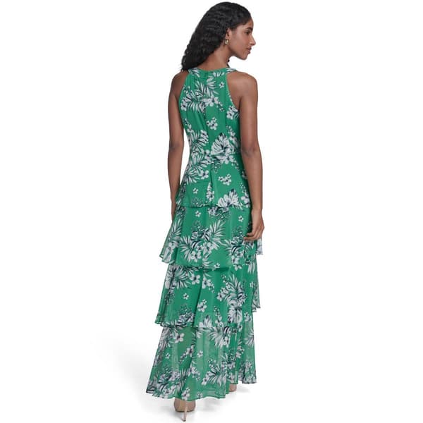 Womens Tommy Hilfiger Sleeveless Halter Neck Tiered Maxi Dress