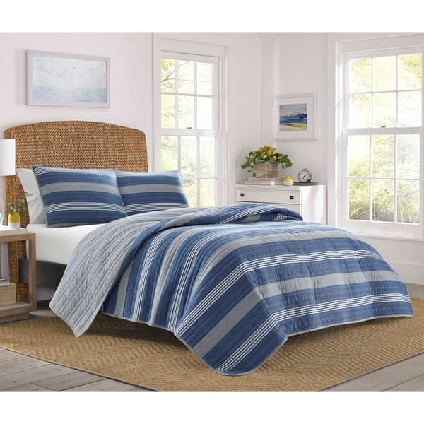Nautica Saltmarsh 136 Thread Count Reversible Quilt Set - image 