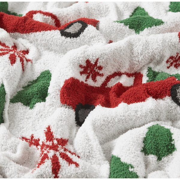 Truly Soft Cozy Tree and Truck Throw Blanket