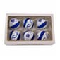 Kurt Adler 80mm 6pc. Blue &amp; White Glass Balls Set - image 6