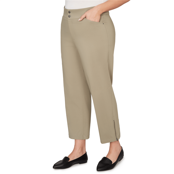 Plus Size Skye’s the Limit Fresh Start Zipper Hem Tapered Pants