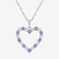 Gemstone Classics(tm) Amethyst & Lab Created Sapphire Heart Pendant - image 1