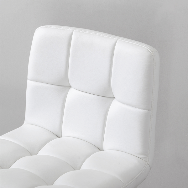 Linon Home Decor Brandt White Faux Leather Adjustable Barstool