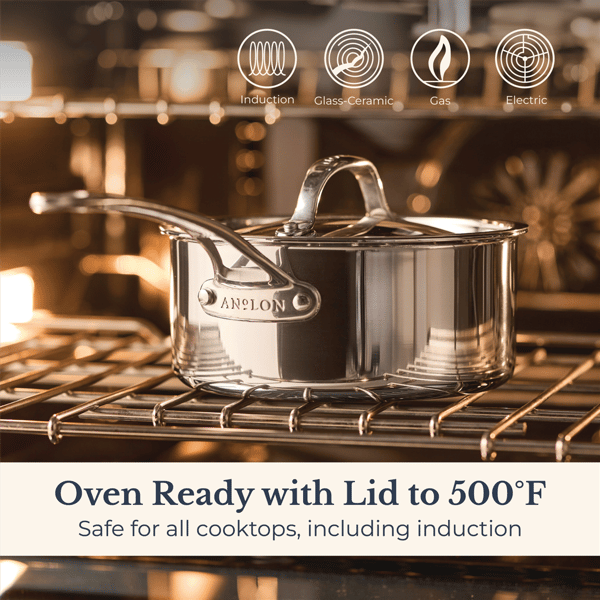Anolon® EverLast 3qt. Tri-Ply Clad Saucepan with Lid